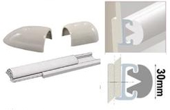 Profilleiste aus starrem Duralen Kunststoff, mit flexibler PVC-Einlage 30mm Profilleiste aus starrem Duralen Kunststoff, mit flexibler PVC-Einlage 30mm