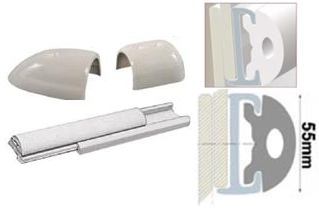 Profilleiste aus starrem Duralen Kunststoff, mit flexibler PVC-Einlage 55mm