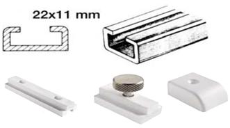 Schiene aus Leichtmetall 22x11mm