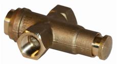 Wasser- Hahn mit Druckknopf aus Messing. Gewinde 3/8&quote;