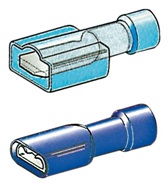 Flachstecker + Hülse Vollständig vorisoliert Flachstecker + Hülse Vollständig vorisoliert