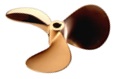 3-Blatt Propeller bronze Typ E13 von 25 - 40mm Welle