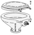 Ersatztoilettenschüssel aus Porzellan Ersatztoilettenschüssel aus Porzellan
