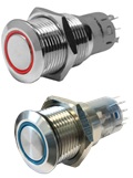 NIRO Druckschalter mit LED Punkt 25mm