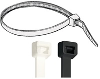 Kabelbinder aus Nylon 66 schwarz und weiß in diversen Ausführung
