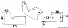 Befestigungsplatte Version 90 gewinkelt Stift mit Gewinde 8 mm Typ Links
