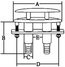 Versenkbare NIRO- Klampe Modell 4 1 / 2&quote; Gesamtlnge 124 mm