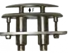 Versenkbare NIRO- Klampe Modell 4 1 / 2&quote; Gesamtlnge 124 mm