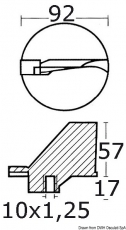 Finnanode 100/225 PS u. mehr,  91mm drehend rechts Aluminium
