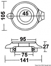 Zweiteilige Kragenanode fr Sail drive, Kragen 107 mm Aluminium