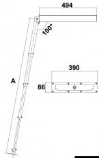 Teleskop-Badeleiter mit Box AISI 316 BBN011 Stufen 3 Typ mit Schnappverschluss