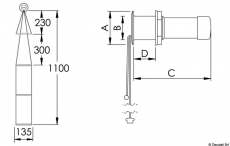 Rettungsleiter mit 3 Stufen, f�r den Einbau Mit hinterer Mutter