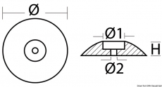 Rosettenanode, schweres Modell zum Verschrauben 70mm Gewicht 225g Zink