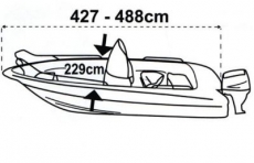 Bootsabdeckplane Bootslnge 427-488cm Breite 229cm