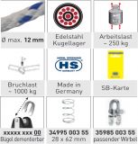 Sprenger - 12mm Block mit 1 Rolle und U-Wirbel