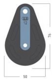 Sprenger - 12mm Violinblock mit 2 Rollen, Wirbel und Schotklemme