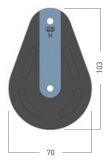 Sprenger - 14mm Gleitlagerblock mit 1 Rolle, Bgel und Hundsfott
