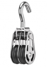Sprenger 6mm Gleitlagerblock mit 2 Rollen und rundum drehbarem Haken Sprenger 6mm Gleitlagerblock mit 2 Rollen und rundum drehbarem Haken