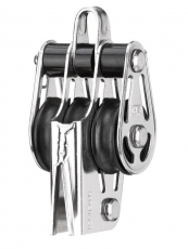 Sprenger 6mm Gleitlagerblock mit V-Klemme, 3 Rollen, Bügel und mittlerem Hundsfott Sprenger 6mm Gleitlagerblock mit V-Klemme, 3 Rollen, Bügel und mittlerem Hundsfott