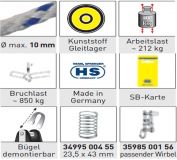 Sprenger - 10mm Gleitlagerblock mit 2 Rollen, Bgel und Hundsfott