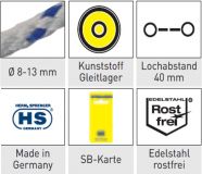 HS Sprenger Schotklemme komplett mit Fhrung VOR der Klemme