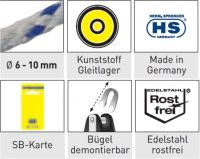 HS Spenger Block V-Klemmenblock, 3 Rollen, Hundsfott, Bgel Edelstahl rostfrei