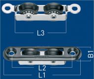 Micro xs Einlassblock 2 Rollen Rolle Kunststoff 19 x 8mm fr 6mm Tau