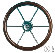 Steuerrad Lenkrad Teleflex Leader Wood 390mm Mahagoni-Holz fr Teleflex Boots- Steuerung