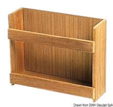 Halterung aus Teakholz für Büchsen und andere Küchengeräte 316x101x254mm, Wandbefestigung. Halterung aus Teakholz für Büchsen und andere Küchengeräte 316x101x254mm, Wandbefestigung.