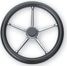 Steuerrad 5-Speichen, NIRO-Lenkrad mit Karbon-Look-Griff