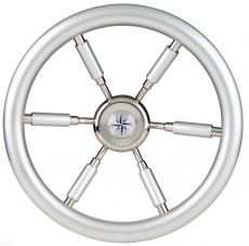 Steuerrad LEADER SILBER mit Carbon Look