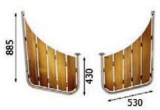 Badeplattformen f�r Boote mit rundem Heck 530x430x88mm