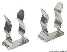 Clips aus rostfreiem Edelstahl zur Befestigung von Bootshaken, Angelruten, usw Clips aus rostfreiem Edelstahl zur Befestigung von Bootshaken, Angelruten, usw