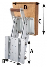 Klappbare Halterung aus Aluminium bis 50kg Klappbare Halterung aus Aluminium bis 50kg