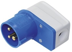 CEE-Winkelstecker mit Kabelknickschutz Landanschluss CEE-Winkelstecker mit Kabelknickschutz Landanschluss
