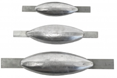 Rumpfanode Aluminium 0,55kg mit Anschweißlasche Rumpfanode Aluminium 0,55kg mit Anschweißlasche