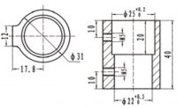 Anschlussstck NIRO fr Biminis 22mm auf 25mm