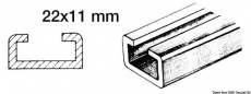 Schiene aus Leichtmetall 1m Maße 22x11mm Schiene aus Leichtmetall 1m Maße 22x11mm