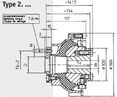 Centaflex Elastische Kupplungen Kanzaki KC30, KC100,Yanmar 3GM30, 3HM Type M-160-K2.2