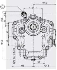 Bootswendegetriebe TECHNODRIVE TMC 60P Vorwrtsuntersetzung 2,83