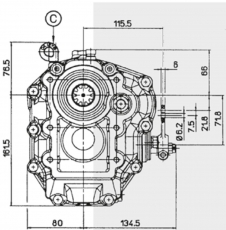 Bootswendegetriebe TECHNODRIVE TMC 60A Vorw�rtsuntersetzung 2,45