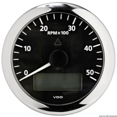 Drehzahlmesser VDO ViewLine mit Gesamt- und Teilanzeige Uhr Voltmeter 5000 U/min schwarz Drehzahlmesser VDO ViewLine mit Gesamt- und Teilanzeige Uhr Voltmeter 5000 U/min schwarz