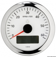 Drehzahlmesser VDO ViewLine mit Gesamt- und Teilanzeige Uhr Voltmeter 6000 U/min weiß Drehzahlmesser VDO ViewLine mit Gesamt- und Teilanzeige Uhr Voltmeter 6000 U/min weiß
