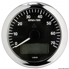 Drehzahlmesser VDO ViewLine mit Gesamt- und Teilanzeige Uhr Voltmeter 7000 U/min schwarz Drehzahlmesser VDO ViewLine mit Gesamt- und Teilanzeige Uhr Voltmeter 7000 U/min schwarz