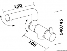 Einhebel-Mischbatterie mit Doppelgelenk, klappbar