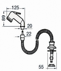 Dusch - Wasserhahn mit 2,50m Schlauch