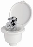 Duschbox ELEGANT wei horizontal mit Handdusche MIZAR mit PVC Schlauch 4,00m