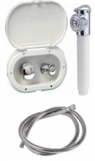 Borddusche Kunststoffbox mit Brausearmatur MIZAR Klappe: verchromt Schlauch 4,0m Edelstahl