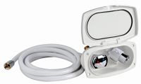 Duschkabine NEW EDGE aus UV-bestndigem LURAN Schlauch 2,5m Dusche Typ MIZAR cremefarbig RAL 9010