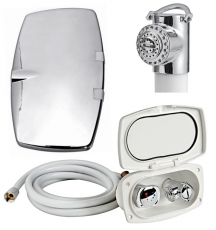 Duschkabine NEW EDGE aus UV-beständigem LURAN Schlauch 2,5m Dusche Typ MIZAR verchromt Duschkabine NEW EDGE aus UV-beständigem LURAN Schlauch 2,5m Dusche Typ MIZAR verchromt